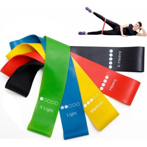 5pcs/Set Rubber Resistance Bands Exercise Fitness Expander Pull Up Loop Band Gym Ankle Straps Kit with Bag Set 0.35mm-1.1mm