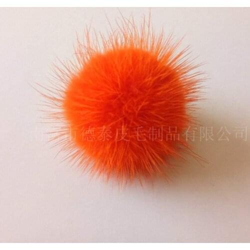 5pcs/lot Wholesale price 100% Real Mink Fur Ball DIY 5-6cm Genuine Fur Pompom For Women Winter Keychain Beanies Hat TKF012orange