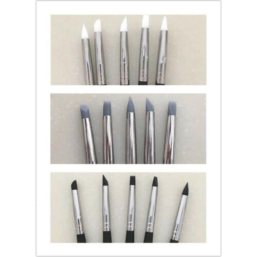 Dental Adhesive Composite Resin Cement Porcelain Teeth Silicone Brush Pen 5 Pcs