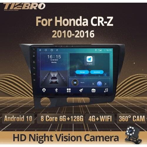 2DIN Android10 Car Radio For Honda CR-Z 2010-2016 GPS Navigation Car Multimedia Player Auto Radio DSP Stereo Receiver NO２DIN DVD