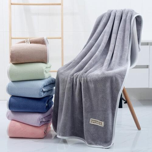 70x140cm Thick Coral Fleece Bath Towel Microfiber Fabric Towel Super Absorbent Quick-Drying Soft Household Bathroom Bath Towel