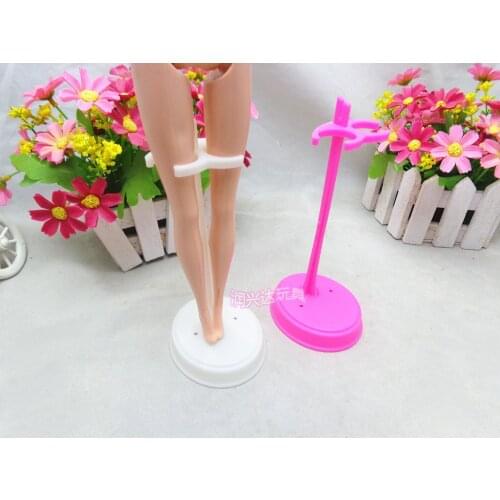 Free Shipping,new 10pcs/lot white Doll Stand Display Holder doll accessories For barbie Doll