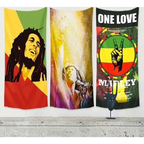 Bob Marley Jamaican Reggae rock music flag banner retro poster tapestry wall hanging painting Bar cafe concert home decor C