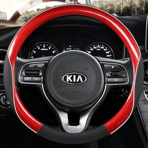 Car Steering Wheel Cover Anti-Slip for Kia Cerato Forte Sportage K5 K9 K2 K3 K4 KX3 KX5 KX7 Seltos Stinger 38cm Accessories