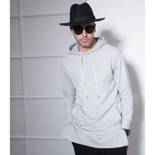 Long men in winter over-the-knee cashmere thick winter wear hooded jacket loose fashion thick jacket