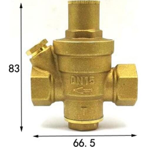 DN15 1/2" BSPP Female Brass Pressure Relief Vavle Safety Adjustable Mid-Body Width 66.5mm Max 16Bar