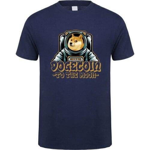 Dogecoin Cryptocurrency Blockchain T Shirts To The Moon Man Tee Short Sleeve Cool Tops Tshirt DY-025
