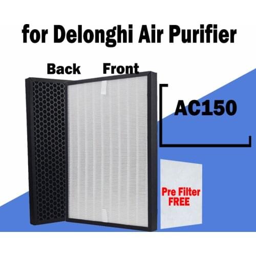 Air Purifier H13 Hepa Filter + Activated Carbon Composite Multifunctional Filter 259*259*30mm For Delonghi AC150
