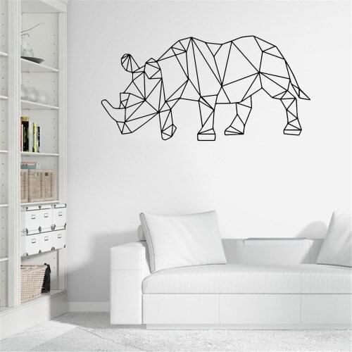 Geometric Rhino Wall Decal For Living Room Bedroom Removable Decoration Home Decor Vinyl Wall Stickers Waterproof ov370