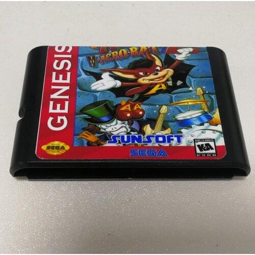 Aero the Acro Bat 2 16 Bit MD Game Card Sega Mega Drive Genesis