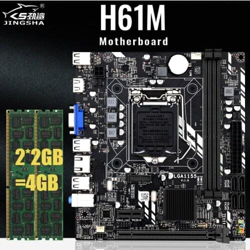 LGA 1155 Motherboard Set for Intel Core i7 / i5 / i3 / pentium / celeron LGA1155 M-ATX Intel with 2*2GB=4GB DDR3 1333Mhz PC RAM