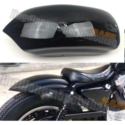 Short Flat Rear Fender Bobber Cafe Racer for Harley Davidson Iron Sportster XL 883 1200 48 72 Forty Eight Seventy Two Black V