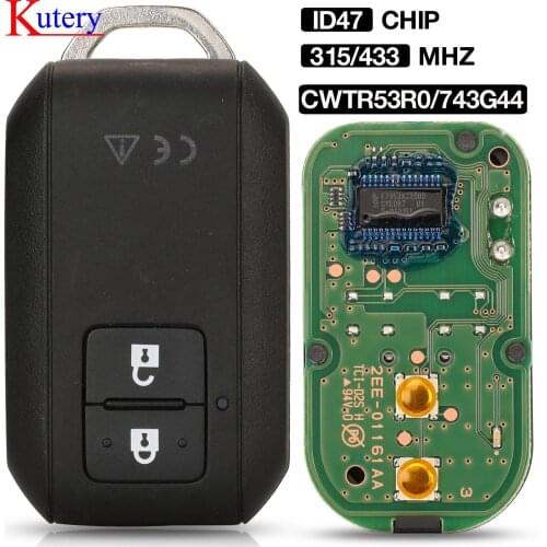 Kutery 5PCS 434MHZ FCCID CWTR53R0/743G44 FSK PCF7953X HITAG 3 ID47 CHIP 2Buttons Remote Control Car Key For Suzuki Swift 2017