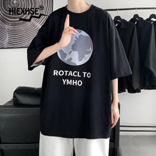 Summer Men New Printing Cotton Short-Sleeved Casual Sports T-Shirt Harajuku Fashion T-Shirt Japanese Style Oversized T-Shirt