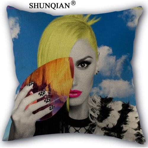 Linen Cotton Pillowcase gwen stefani Printed Pillow Cover Home Textiles Decorative Pillowcase Customize Gift 45x45cm one side