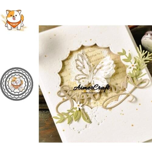 Butterfly Round Frame Metal Cutting Dies Scrapbooking Stencil for DIY Paper Card Decorative Embossing Die Cut Craft Die New 2019
