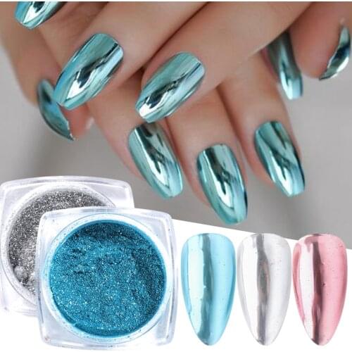1pcs Metal Nail Art Glitter Chrome Magic Mirror Powder Dust Nail Charms Mint Rose Gold Manicure Polish Accessories JIMCB01-24-1