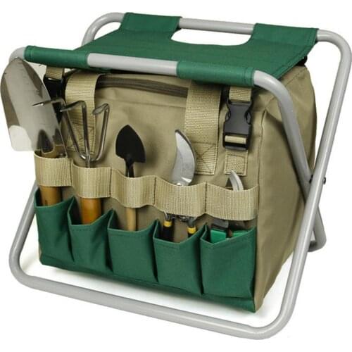 Multifunctional Multi Pocket Detachable Bag Kneeling Stool for Garden Weeding