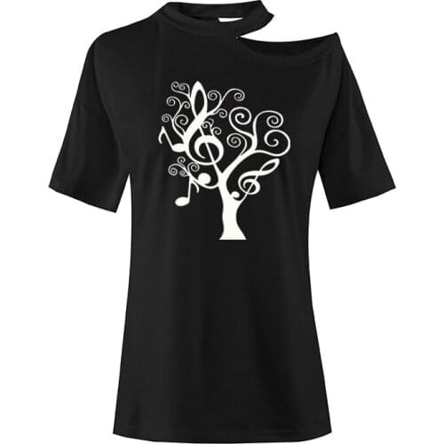 New Kawaii Short Sleeve Female Camisetas Woman Muisc Tree Print Short Slee T Shirt Harajuku Summer TShirts Graphic Tops