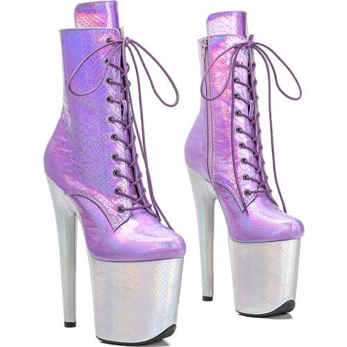 Leecabe 20CM/8inches Pole dancing shoes High Heel platform Pole Dance boot