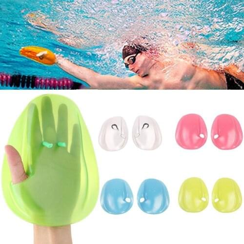Adult Youth Swimming Webbed Gloves Transparent Hand Paddle Swimming Aid Webbed Gloves Auxiliary Training Equipment