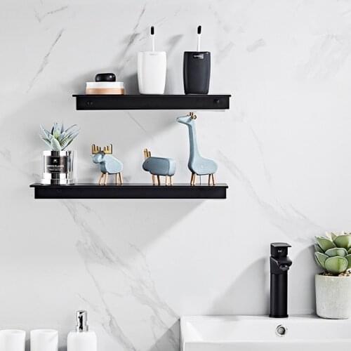 1pcs Free Metal Finishing Shelf Wall Decoration Space Aluminum Simple White Black Living Room Bathroom Hanging Shelf Vase Art