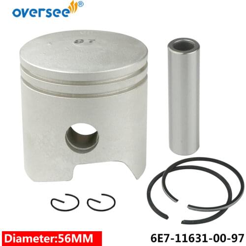 6E7-11631-00 Piston Kit Std With Piston Ring For Yamaha 2T Outboard Parts 9.9 15HP 682 684 63V 63W series D56mm 6E7-11631 Parsun