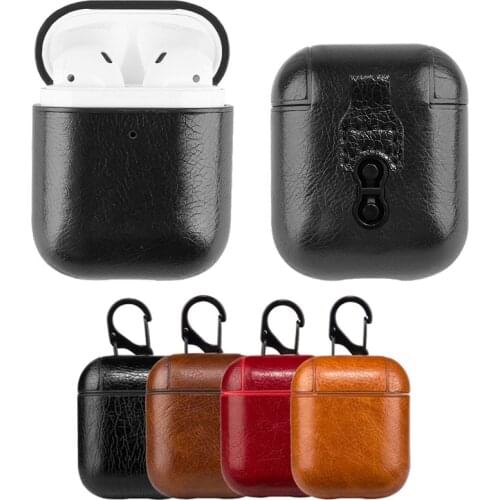 Luxury PU Leather Case for Airpods Pro 1 2 Protective Cover with Anti-lost Buckle for Air Pods Pro 3 Headphone Earpods Fundas