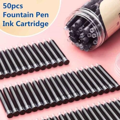 Disposable Fountain Pen Ink Cartridge Pen Refill Black/Red/Blue Ink Set School Office Supplies Stationery Gifts 50pcs/bag
