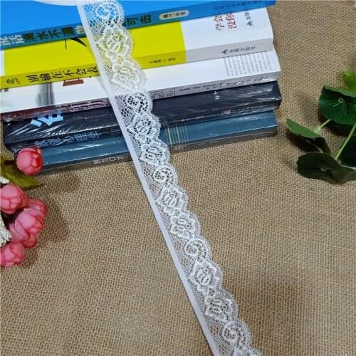 S1354 Width 3.2cm High Quality White Elastic Colorful Lace Ribbon Trims Lace Trim For DIY crafts material gift packing lace