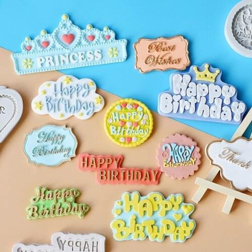 3D Silicone Happy Birthday Letters Numers Mold For Ice Jelly Chocolate Mold Birthday Cake Decorating Tool Mould