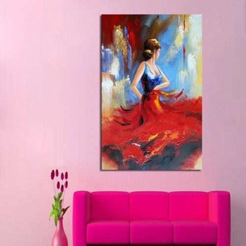 Hand Painted Modern Abstract Oil Painting Wall Art dancers Canvas painting Artwork best Gift For Living Room wall Decoration
