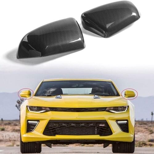 Carbon Fiber ABS Car Rearview Mirror Cover Trim for Chevrolet Camaro 2016-2020