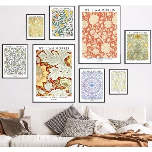 William Morris Unique Flower Leaf Retro Nordic Posters And Prints Wall Art Canvas Painting Wall Pictures For Living Room Decor