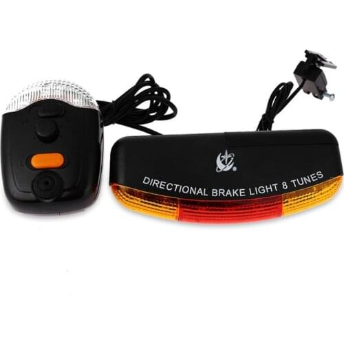 New Bicycle Taillight night Cycling Turn Signal Brake Tail-lamp Bike Electronic Horn bike Bell Steering Lamp Safety Ride Warning