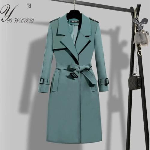 YBWLXQ Women's Long Trench Coats