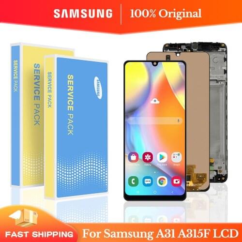6.5"Original For Samsung Galaxy A31 A315F LCD Display Touch Screen With Frame Assembly Replacement For Samsung A315 Display