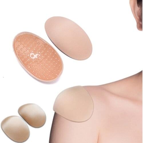 1 Pair Soft Foam Padded Shoulder Push-up Cushions Reusable Self-Adhesive Non-slip Shoulder Enhancer Clothes Sewing Accessories