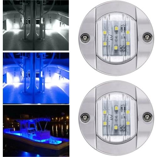 1Pc DC 12V Marine Boat Transom LED Stern Light Round Plastic ABS 6LED Tail Lamp Boat Taillights
