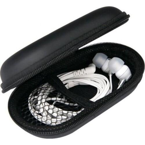 1pcs Headphone EVA Oval Style Carry Bag Hard For Earphone Storage Storage Cases Black Earphone Zipper Bag For Power Beats PB