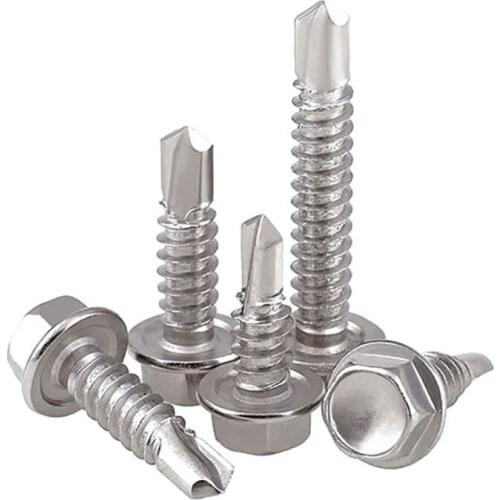 10PCS M4.2 M4.8 M5.2 M6.3 External Hexagon Self Drilling Screw 410 Stainless Steel