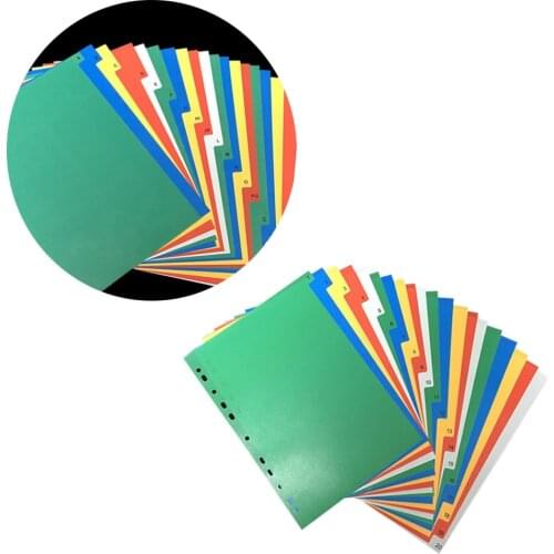 20 Pages A4 Colorful Index Page Classified Lables Plastic Tab Dividers (Color Printed Number)