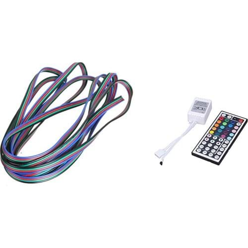 4 Pins Cable Connector Extension Wire Splitter for RGB / RGB 3528 5050 & DC12V 44 Key Wireless IR Remote Controller