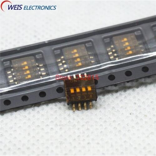 50PCS DSHP04TSGER 1.27mm 4 bits Dial the code switch 4 road SMD-8 NEW ORIGINAL good quality Free shipping