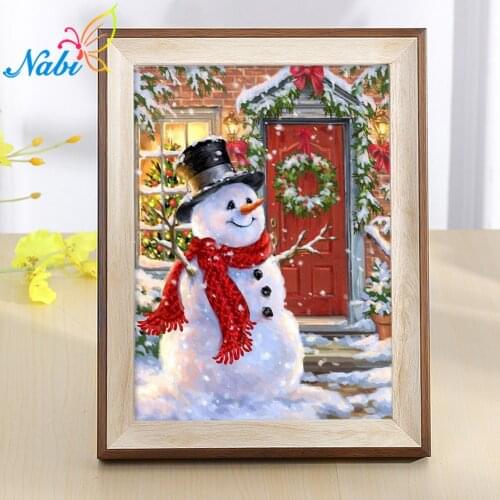 Nabi 5D Paint With Diamond Christmas Diamond Painting Cartoon Full Square DIY Diamond Embroidery Snowman Picture Of Rhinestone