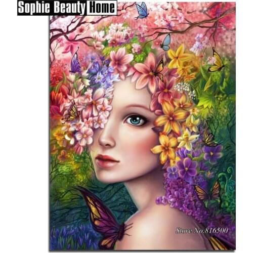 Diamond Mosaic Diamond Embroidery Cross Stitch Beauty Flowers Butterfly 5D Diamond Painting Full Rhinestones Wedding Gift 188221