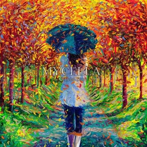 Diamond Embroidery Umbrella woman Art 5d Diy Diamond Painting Crystal Girl Full Round Rhinestone Mosaic Hobby Home Decoration