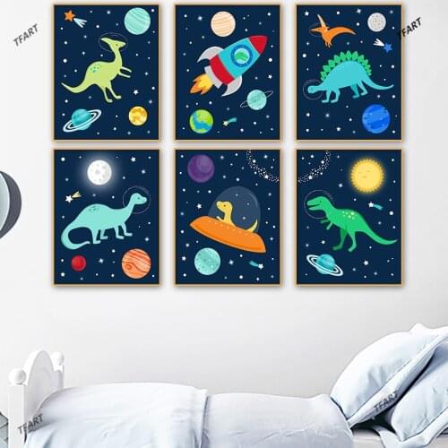 Diamond Painting Space Rocket Cute Dinosaur Diamond Inlaid Diamond Embroidery DIY Full Diamond Embroidery Home Decoration