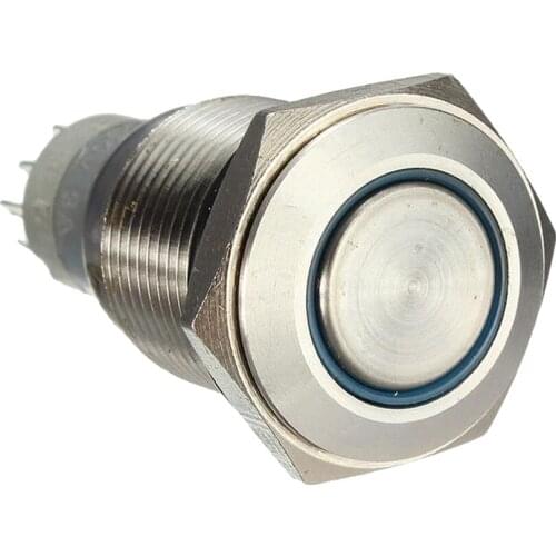 16mm 3A Car LED Power Momentary Push Button Metal Locking On/Off Switch IP67 LED Power Push Button 4 Colors Car Accessories