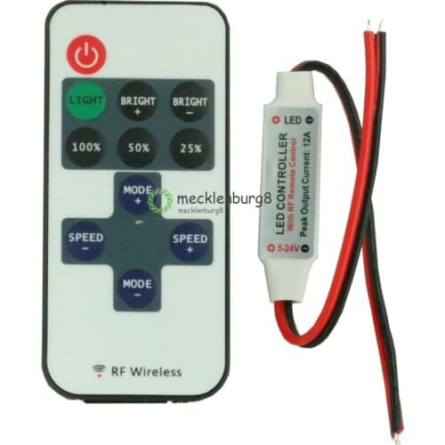 12V RF Wireless Remote Control Linear LED Dimmer 10 Levels Bright Speed ​​LED Automatic Light Turn-On Module Voltage Regulator D